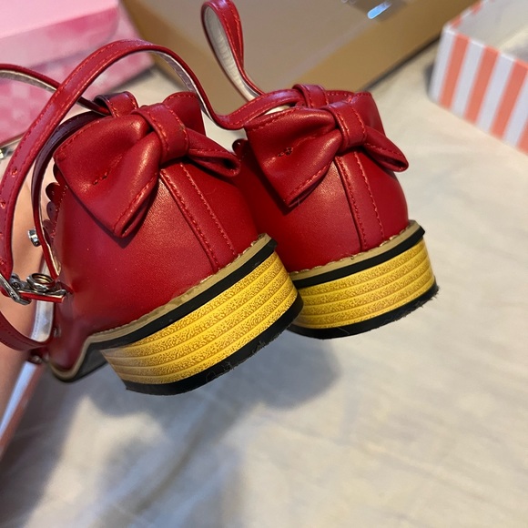Sosic shop brick red Lolita Mary Jane multi strap flats - Picture 5 of 5